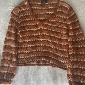 Women's Brown Striped Sweater